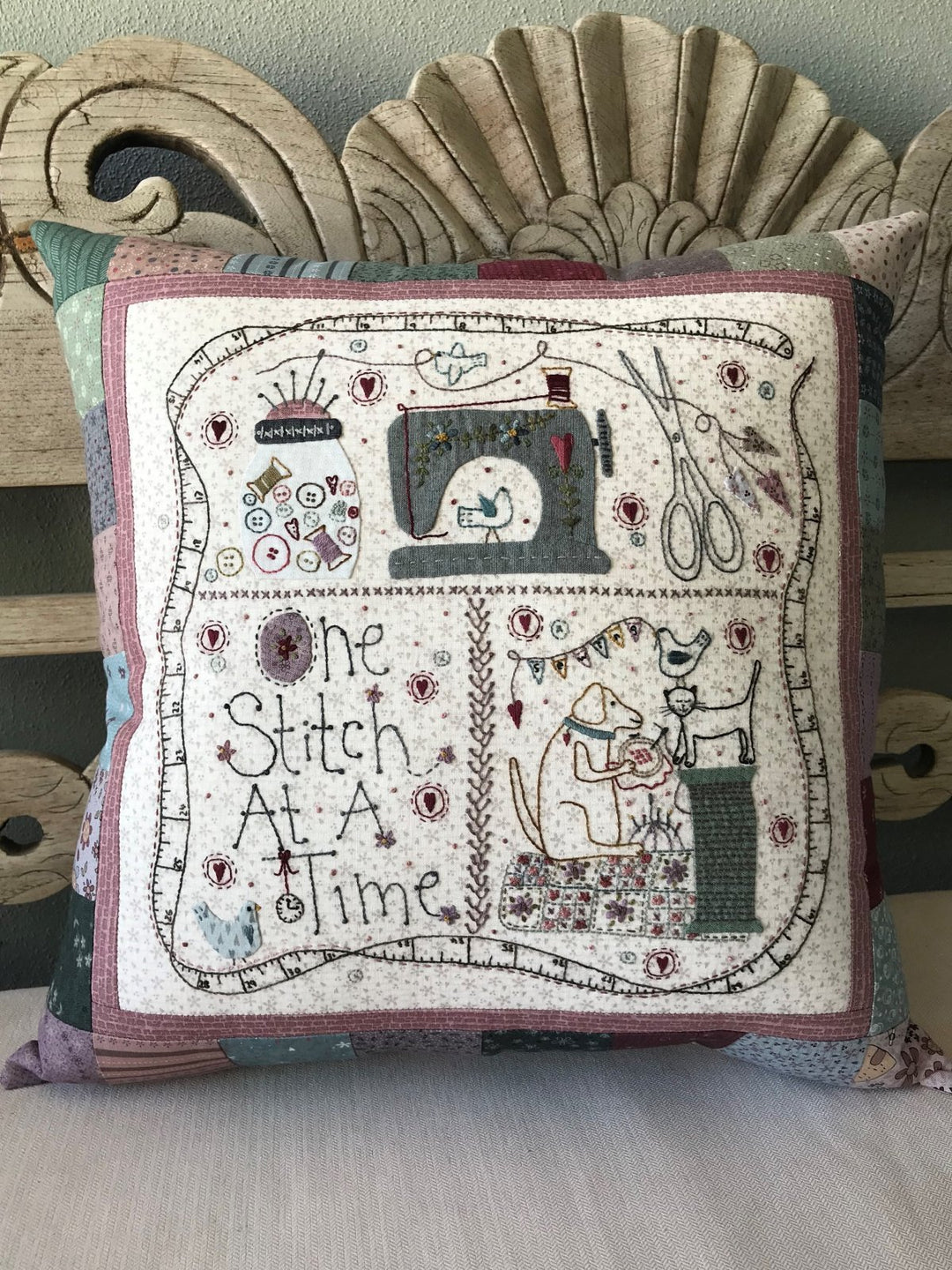 One Stitch at a Time Pillow by Lynette Anderson